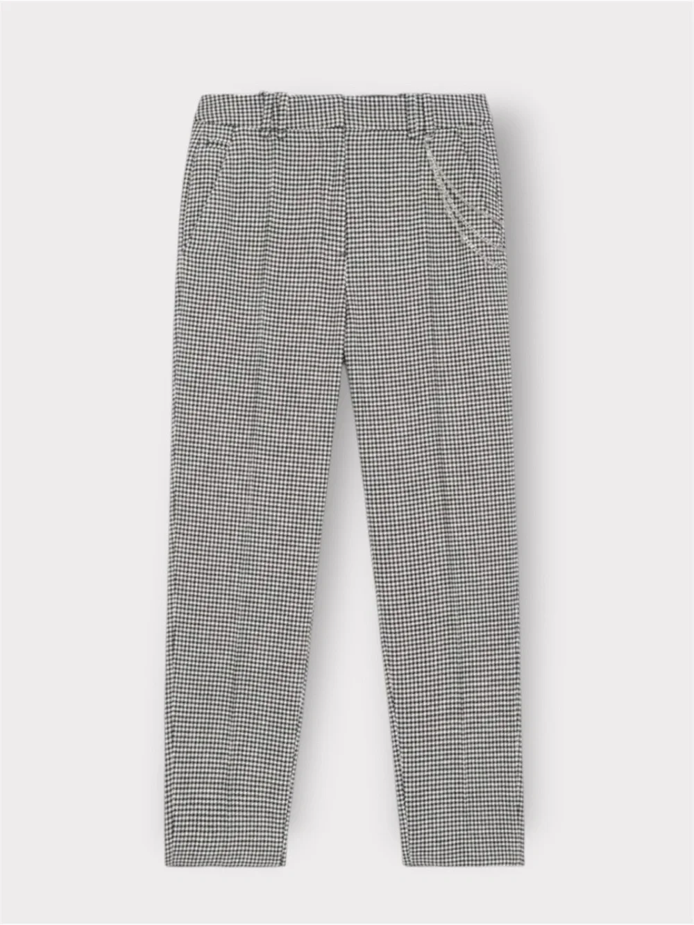 THE KOOPLES French Luxury Paris Houndstooth Chain Detail Trousers — NWT - Picture 2 of 16